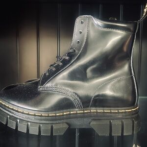 Dr. Martens Black Combat Boots with Chunky Sole